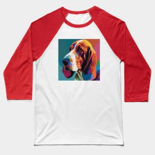 Basset Hound Pop Art Design Baseball T-Shirt